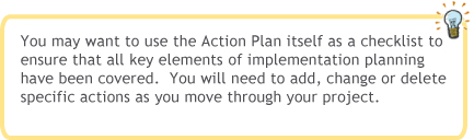 Action Plan as Checklist